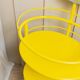 Vintage metal side table with mirror, 1960s - multifunctional yellow shelf from Italy.