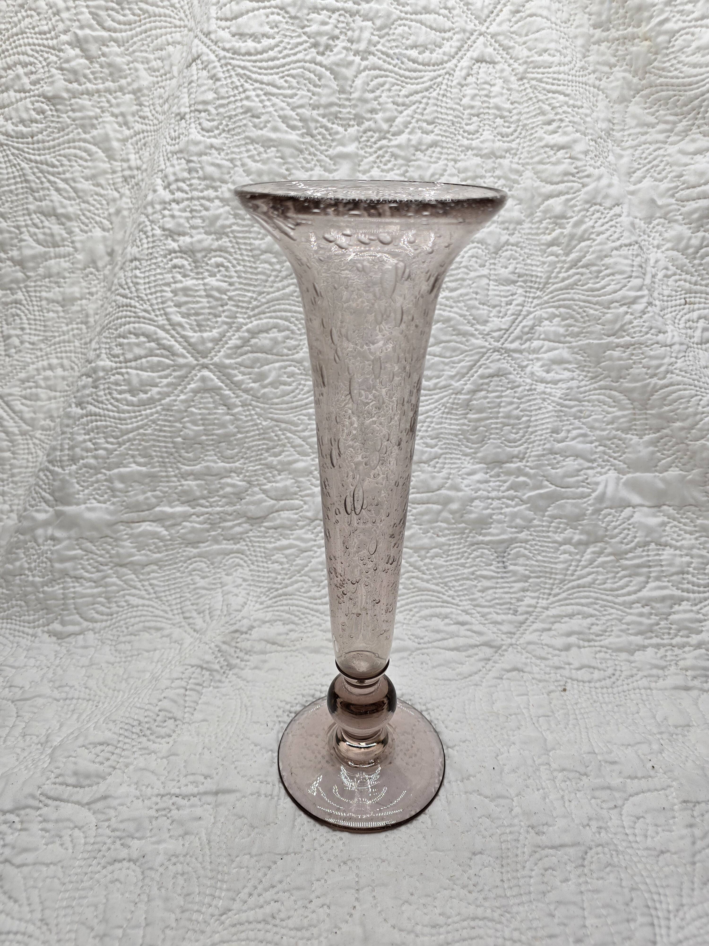 Biot style bubble glass vase