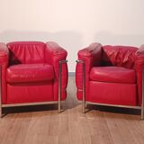 Pair of LC2 armchairs, Le Corbusier for Cassina