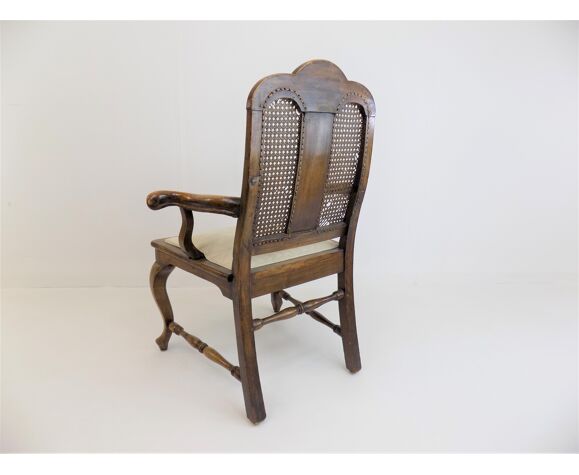 Chaise en bois néobaroque avec vannerie viennoise | Selency