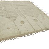 Hand-Knotted Turkish Contemporary 253 cm x 307 cm Beige Wool Carpet