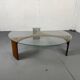 Mid-Century Modernist Wenge and Glass Round Coffee Table, 1970s