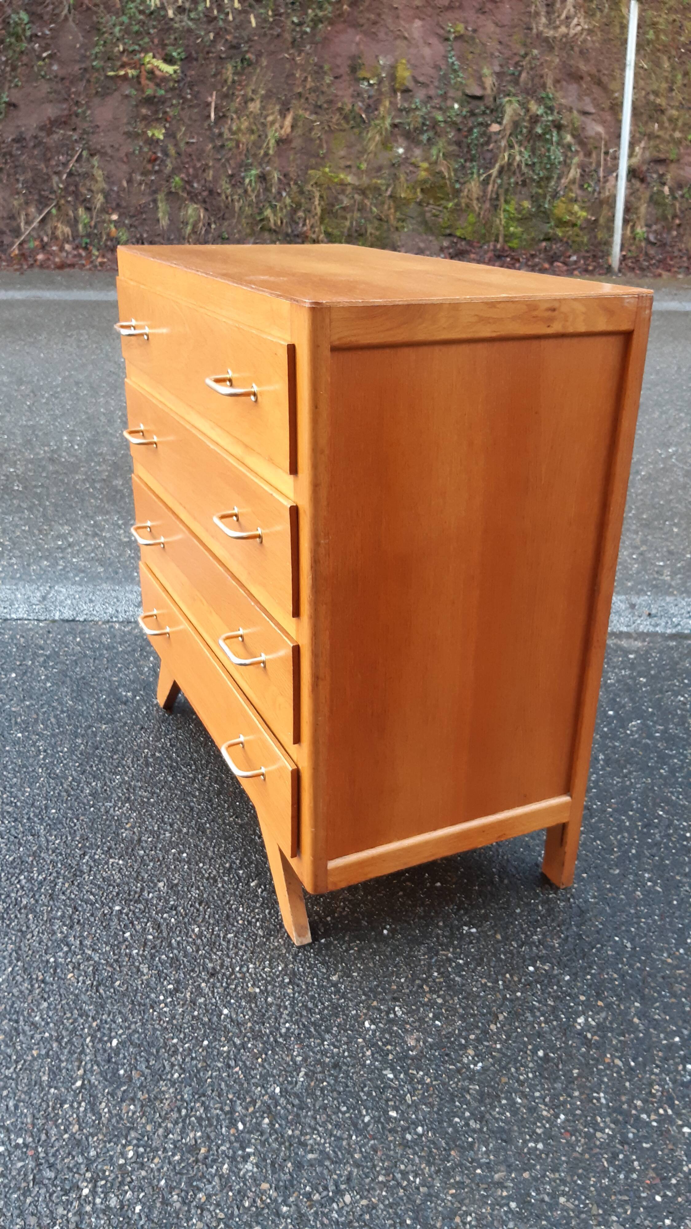 Commode vintage chêne doré 1950
