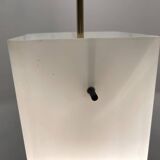 Suspension lumineuse en verre opalin Stilnovo années 1950