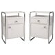 Bauhaus Bedside Tables in Chrome & Wood by Sab, Czech, 1930s, Set of 2