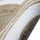 Tapis en jute et coton rond blanc beige 90 cm