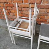 Ensemble de 3 chaises vintage stol kamnik en bois blanc : design scandinave des années 1970