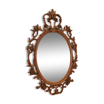 Ancient baroque mirror in gilded resin 83x53cm
