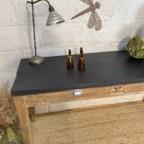 Antique workbench console