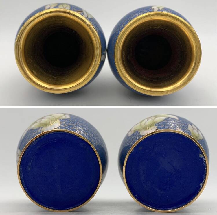 Deux vases vintage émail cloisonné chinois - années 1970-1980