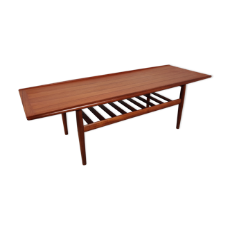 Scandinavian coffee table in Grete Jalk teak for Glostrup, Denmark 60s