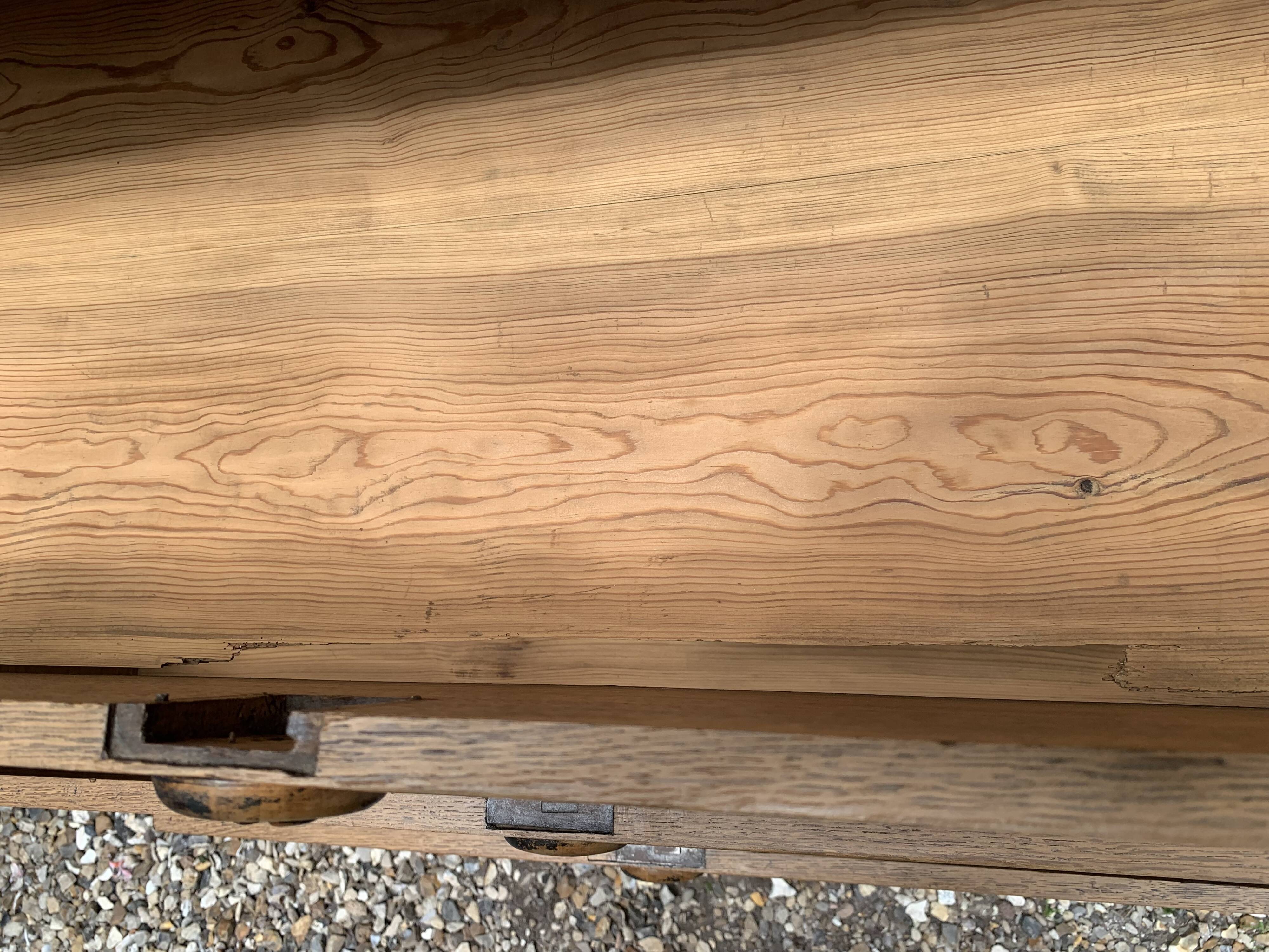 Empire high chest of drawers in solid raw oak