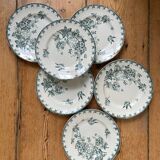 Series of 6 old flat plates “Terre de Fer”