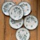 Series of 6 old flat plates “Terre de Fer”