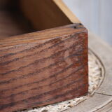 Wooden drawer with aluminum button
