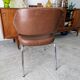 Fauteuil vintage en similicuir marron