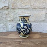 Vase en terre cuite vernissée motif bleu Korond Transylvanie H11cm