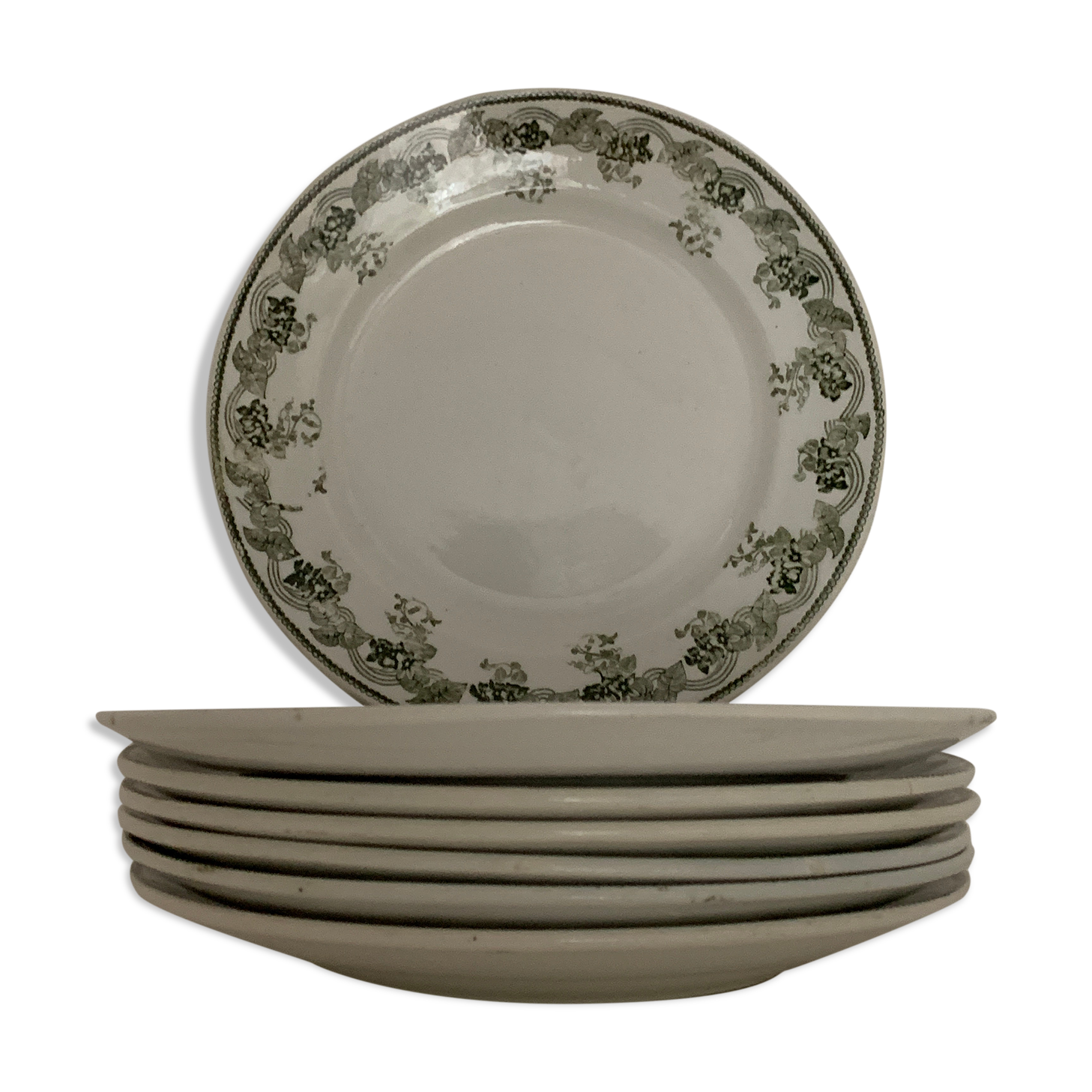 7 dessert plates Moulin des Loups et Hamage, Violetta