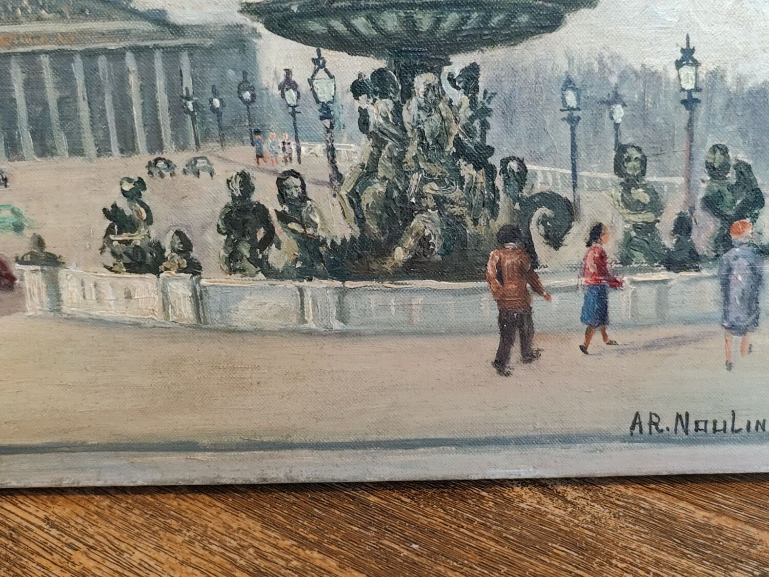 Adrien Raphaël Noulin huile sur toile Naïf/Paris,  la Concorde.
