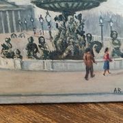 Adrien Raphaël Noulin oil on canvas Naïve/Paris, the Concorde.