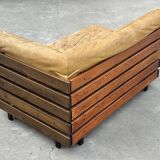 Mid-Century Cognac Leather Lounge Sofa small model