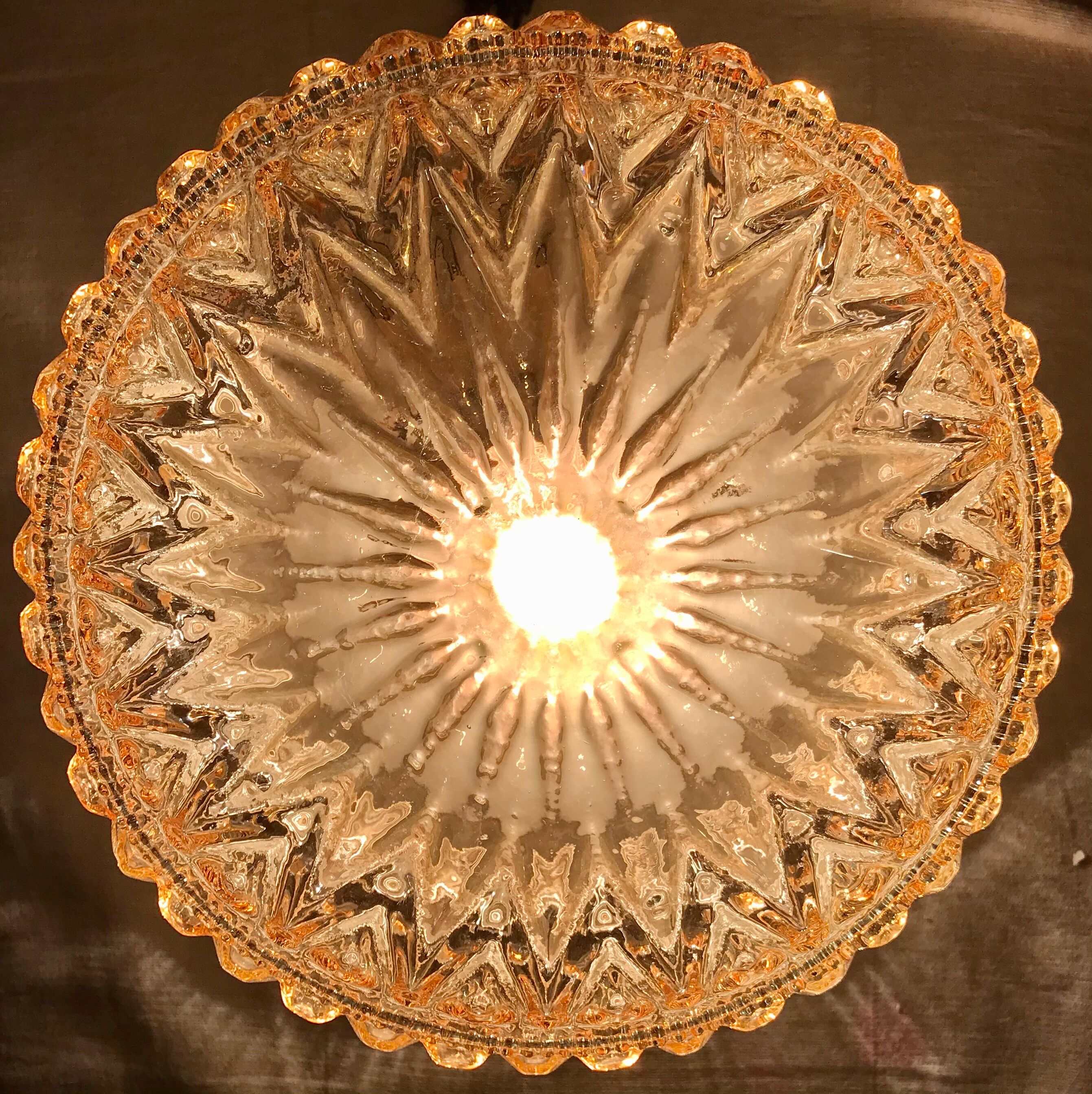 Vintage iridescent amber ceiling