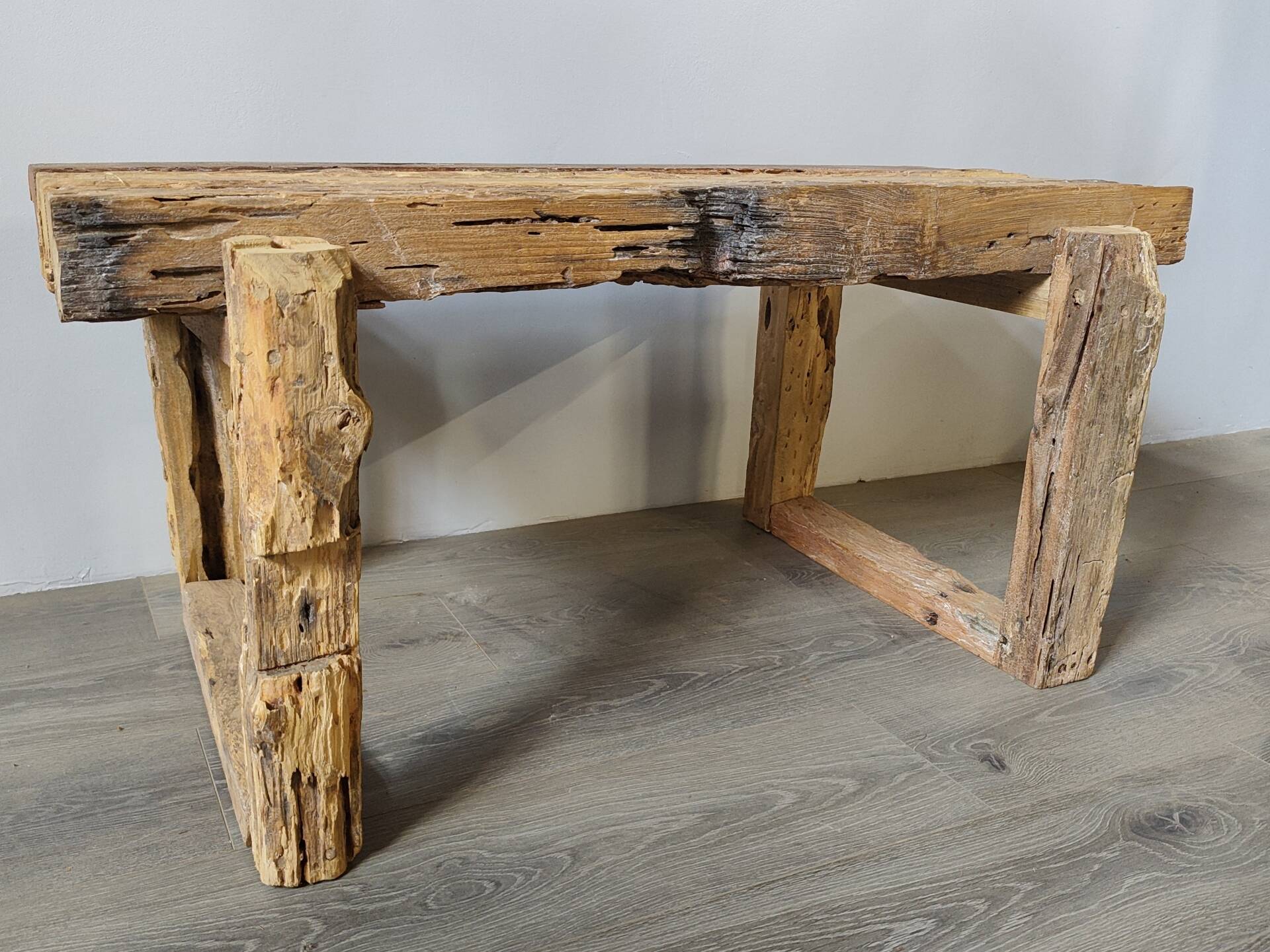 Coffee table in reclaimed wood