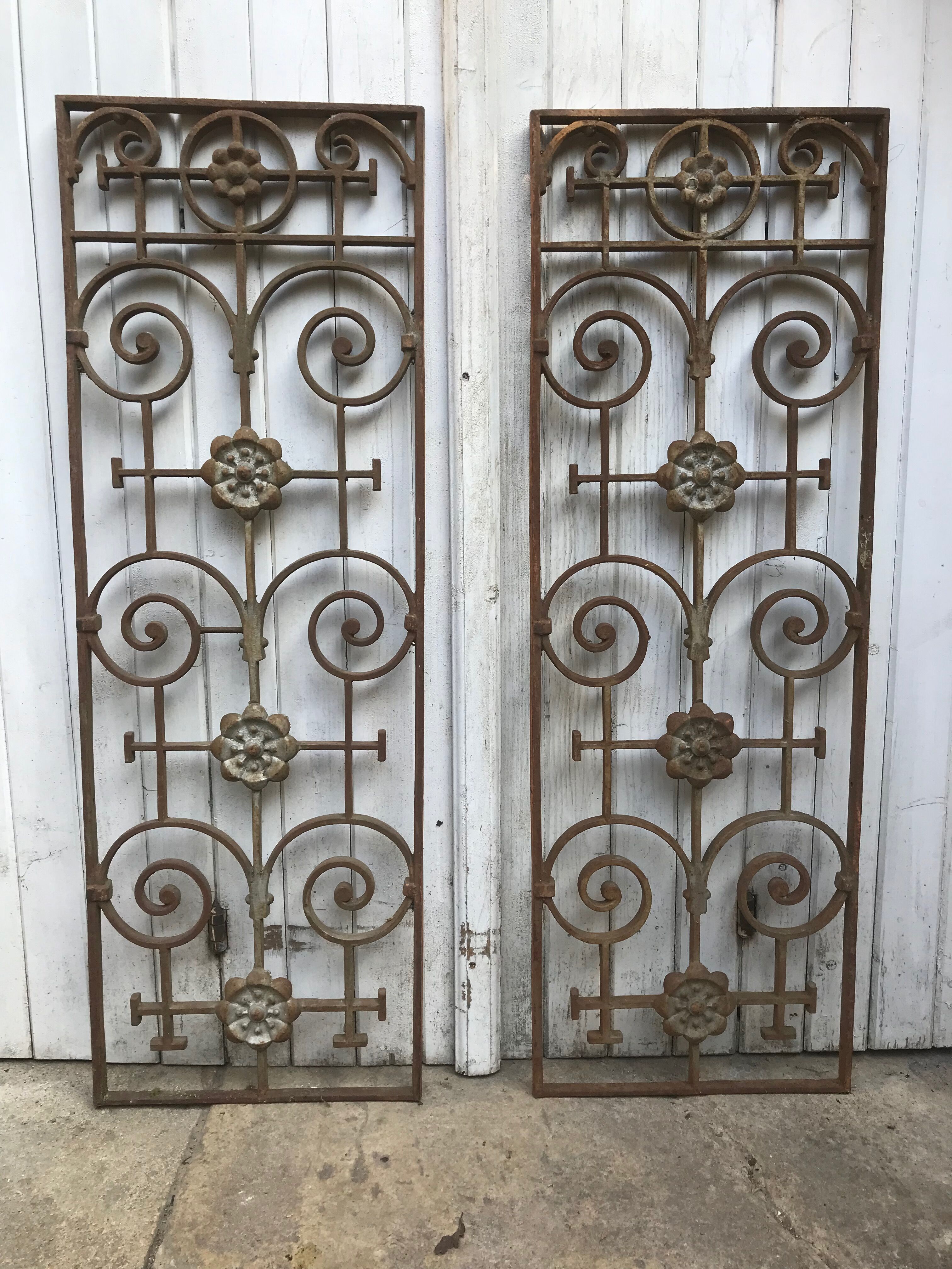 2 cast iron door grilles