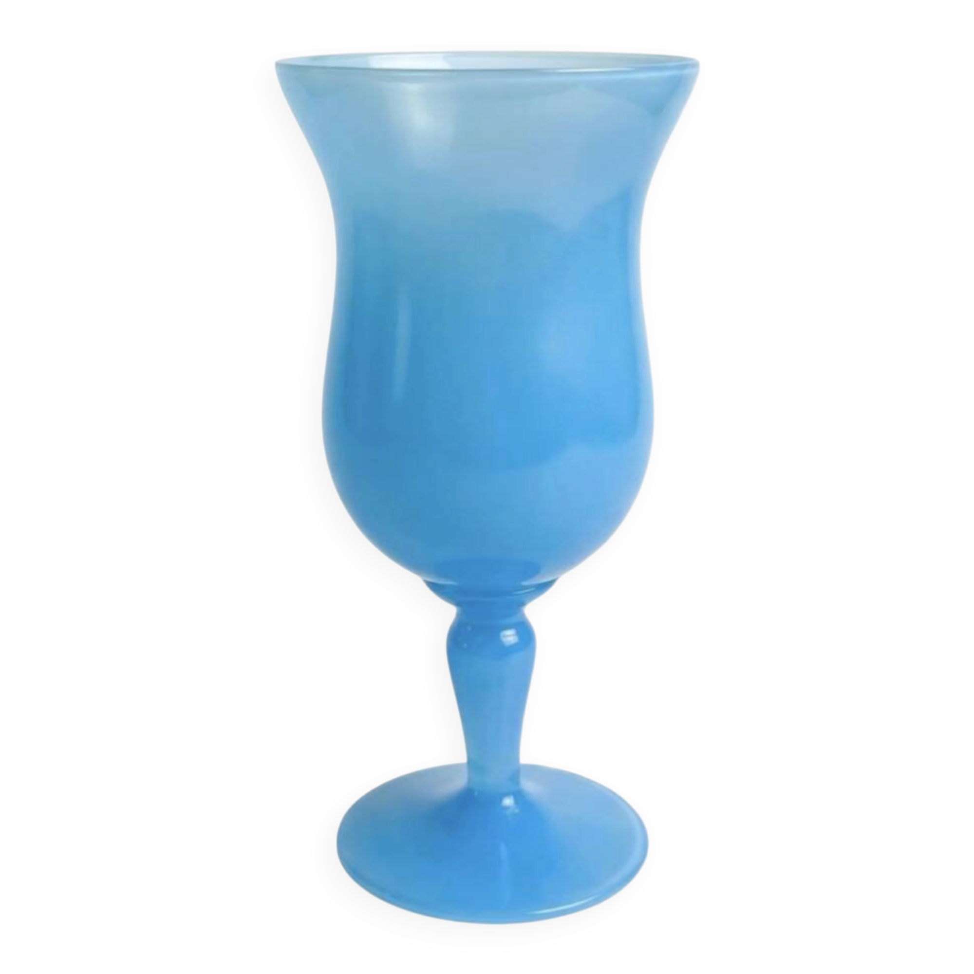 Decorative bowl in blue opaline.