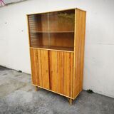 Rattan glazed bookcase
