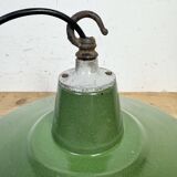 Industrial Green Enamel Factory Pendant Lamp, 1960s