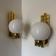 Opaline brass wall lights from the 1970s.