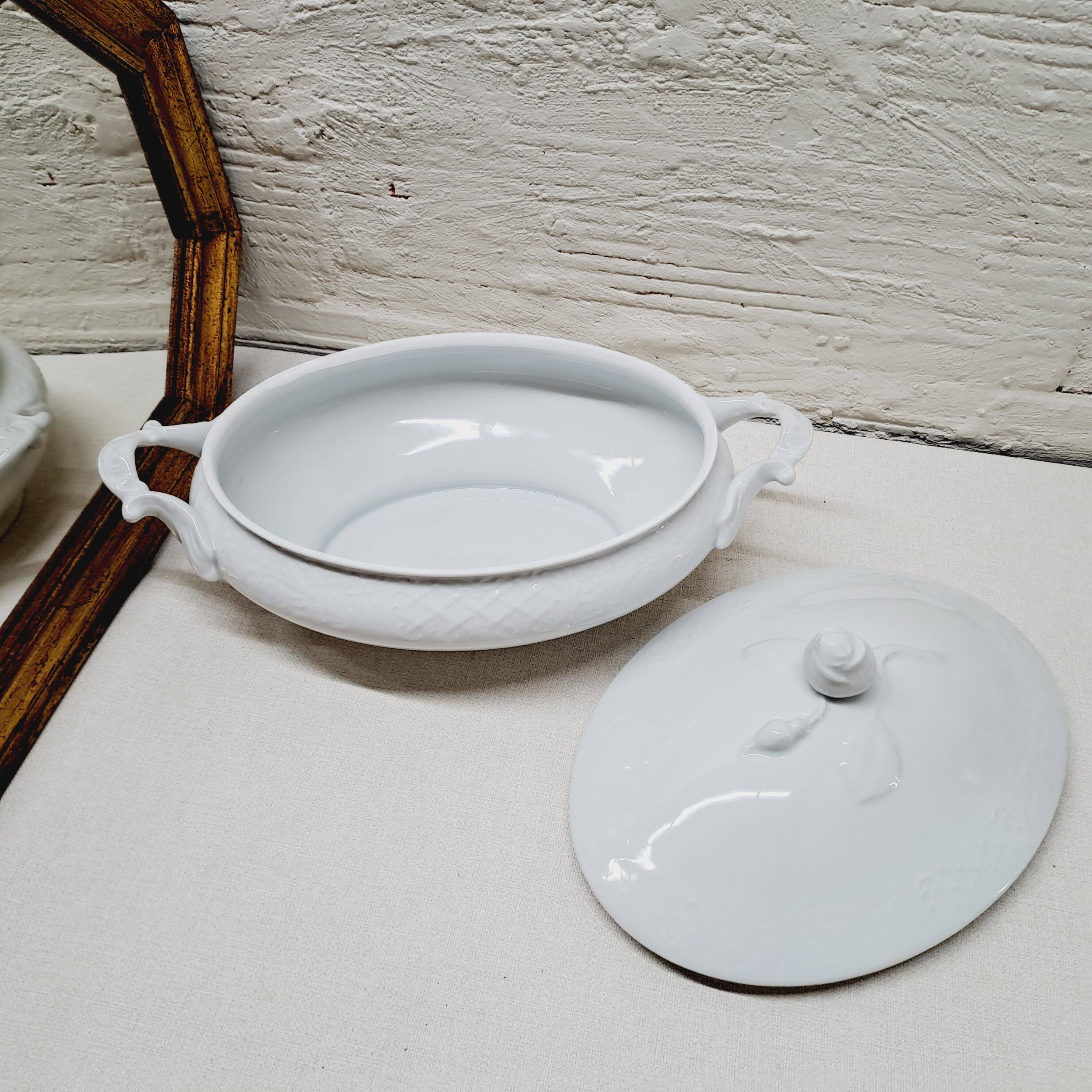 Légumier ovale porcelaine blanc