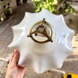 Vintage lace opaline pendant light