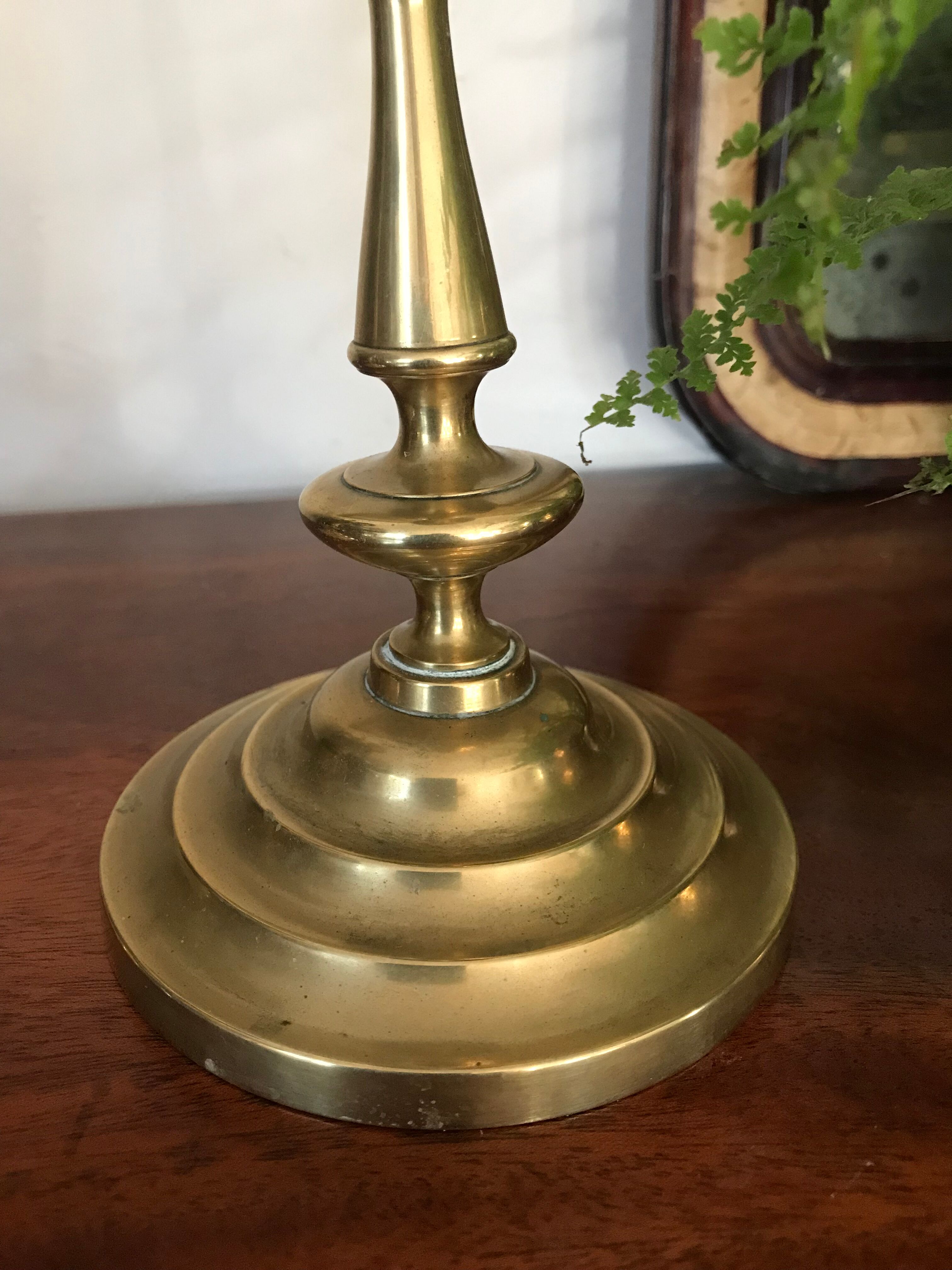 Pair of solid brass candle holders