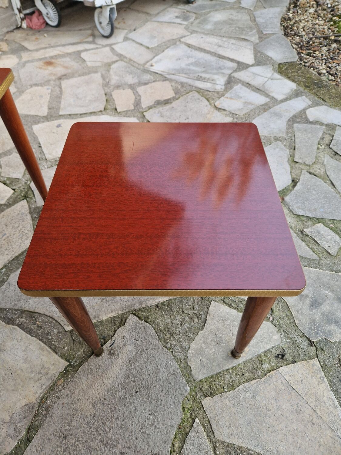 Vintage 1960s nesting coffee table.  
Large table: 54x32 H 41  
Medium