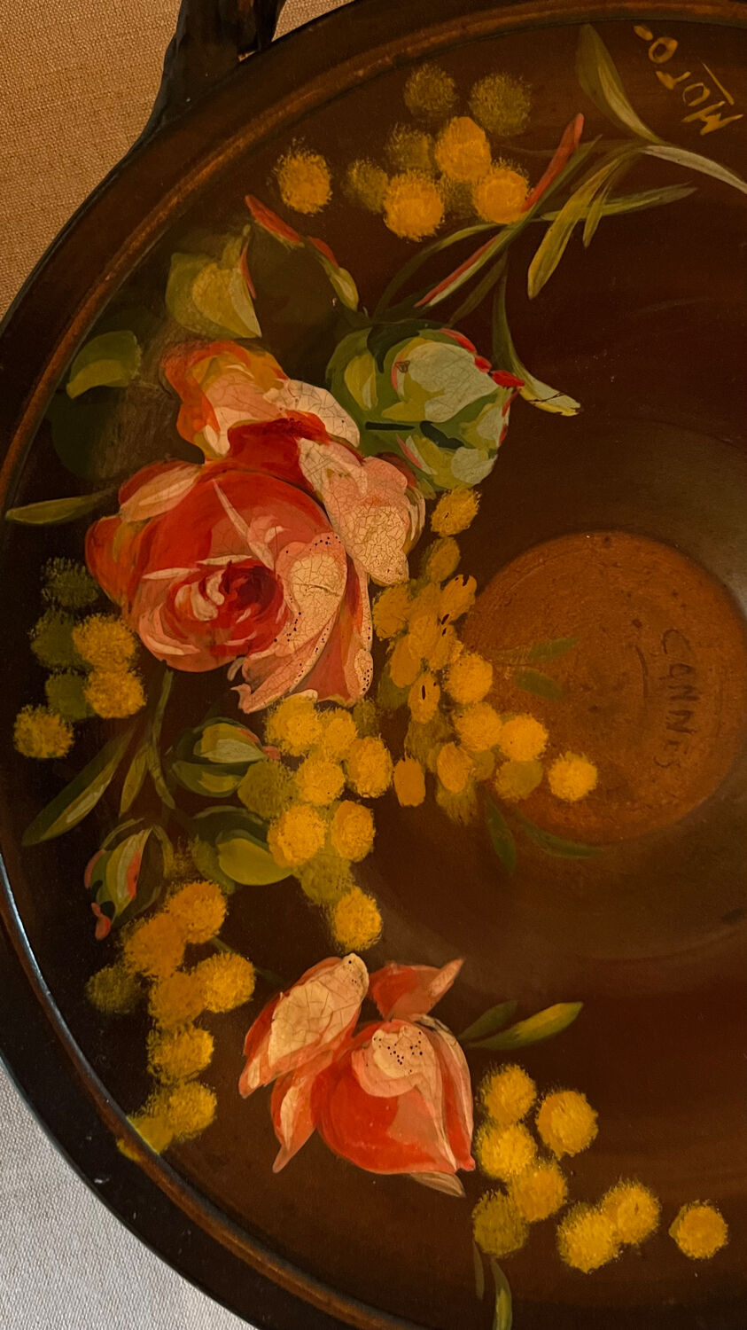 Vintage Vallauris fruit bowl signed Moto