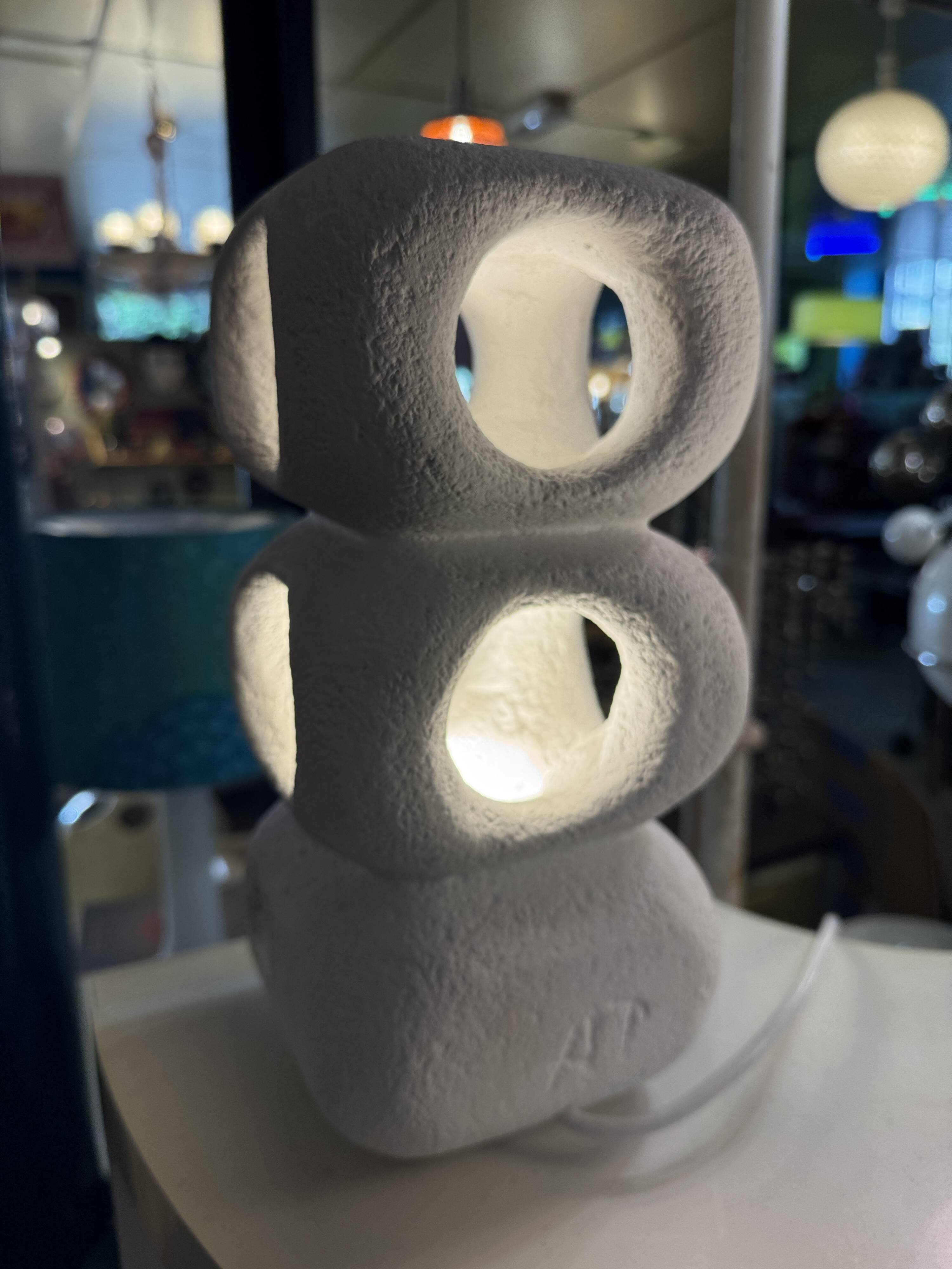 ALBERT TORMOS pebble lamp signed - Sandstone from the Gard - vintage - 60s / 70s