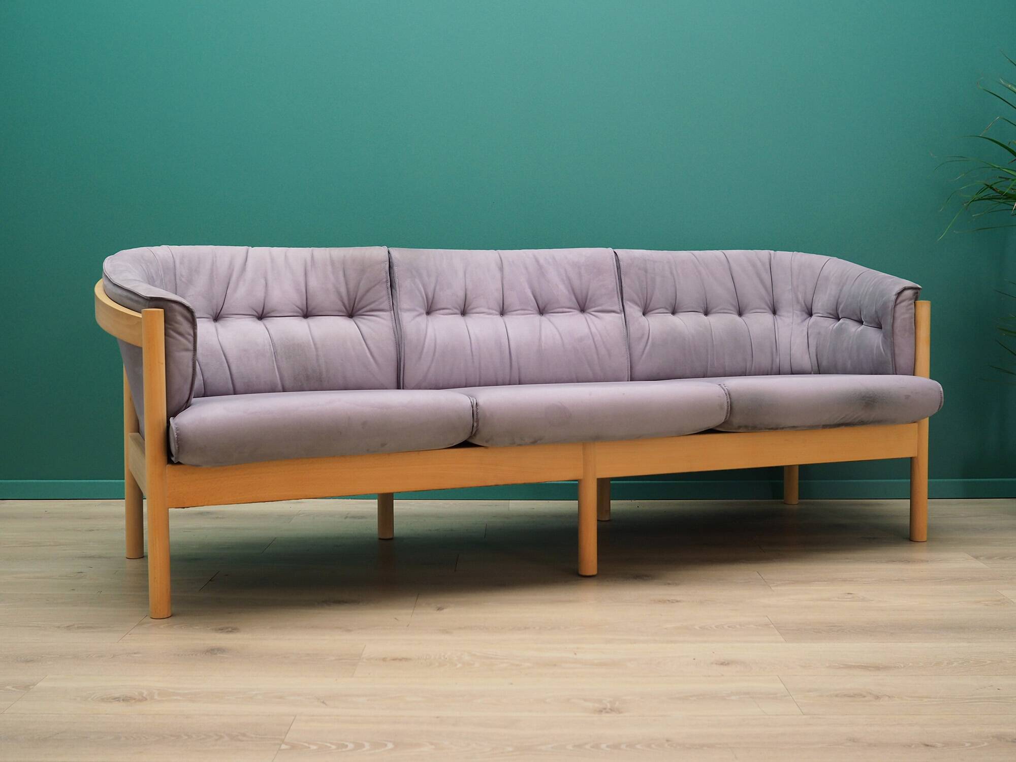 Lilac velour sofa, Danish design, 1970s, production: Denmark