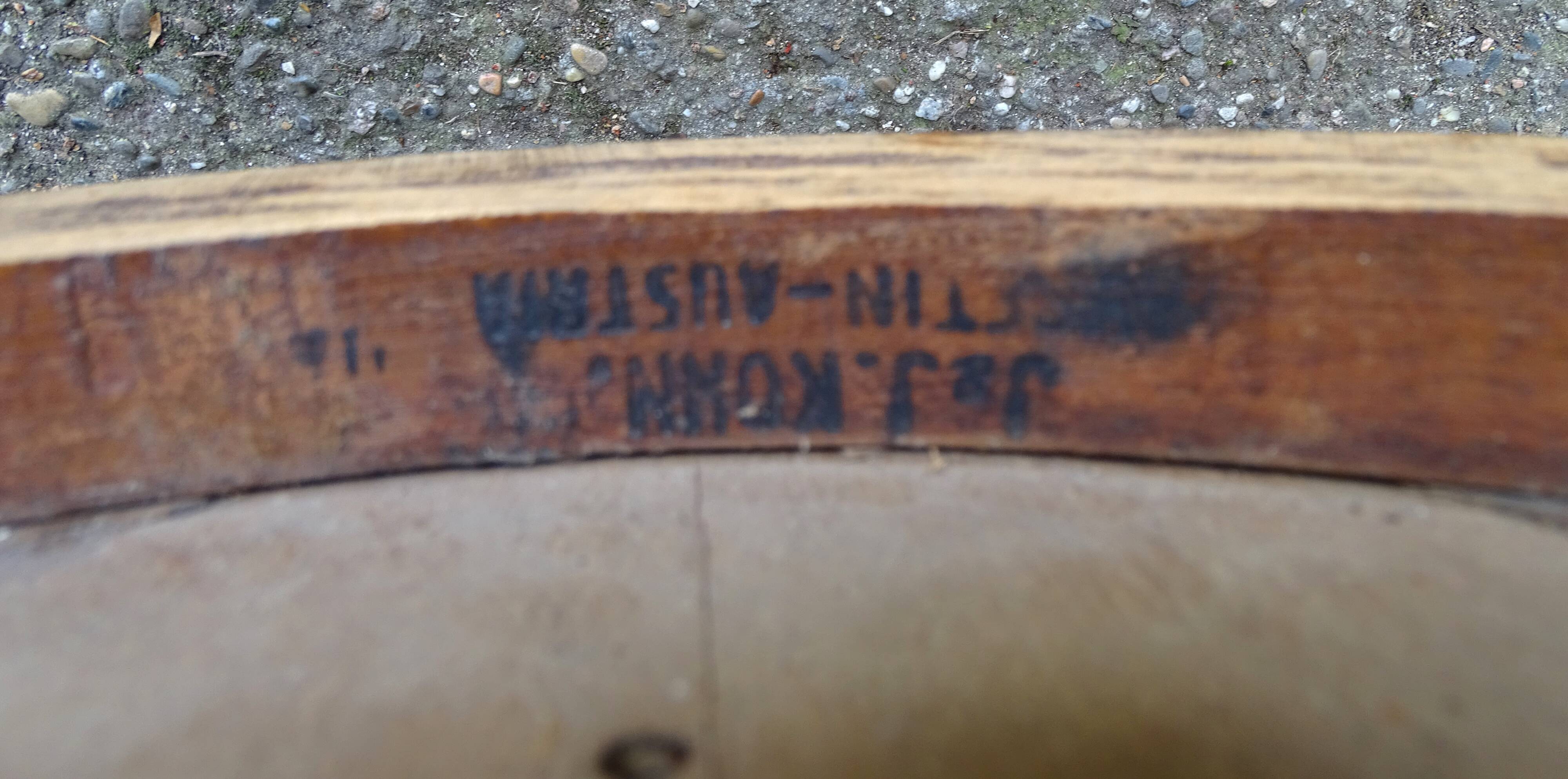 Set of 4 Kohn bistro chairs no. 30 from 1910, wooden seat