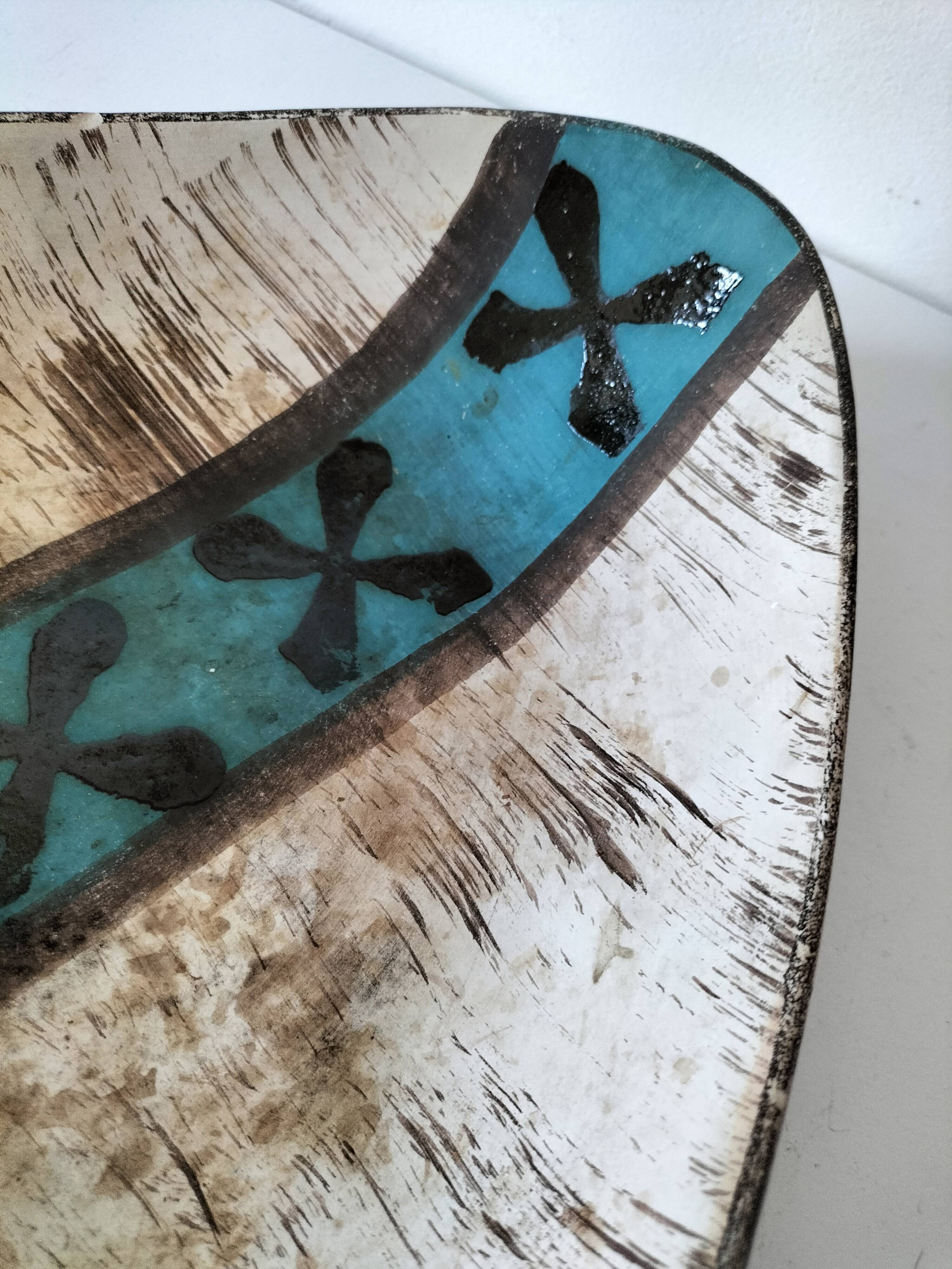 Vintage triangular ceramic bowl