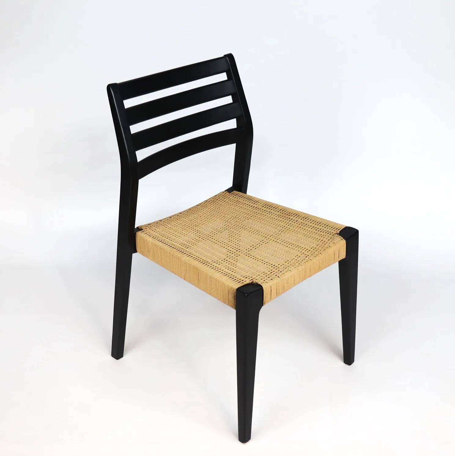 Scandinavian wooden and rope chairs