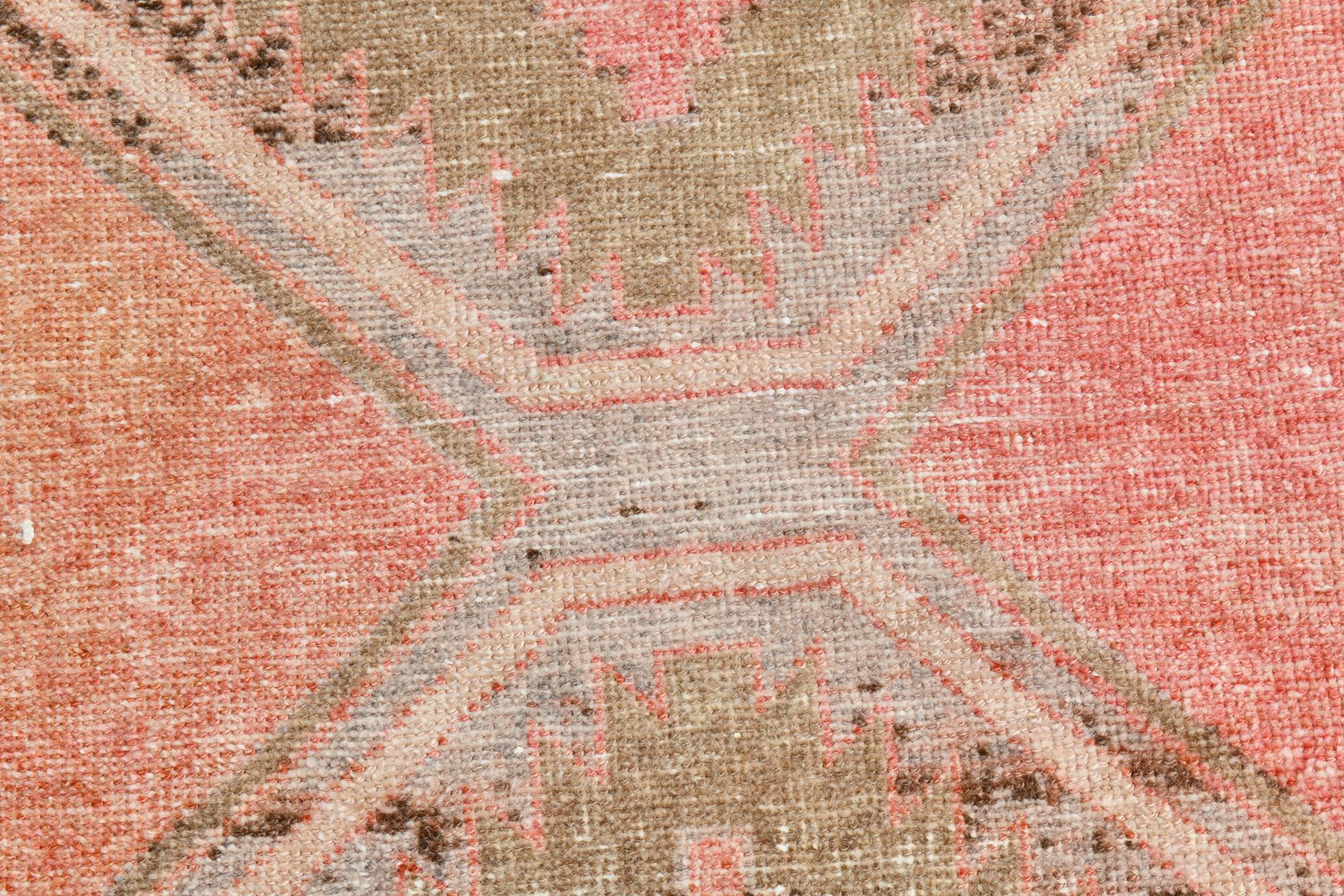 3x14 Runner Faded Pink Vinage Wool Runner Rug, 84x410