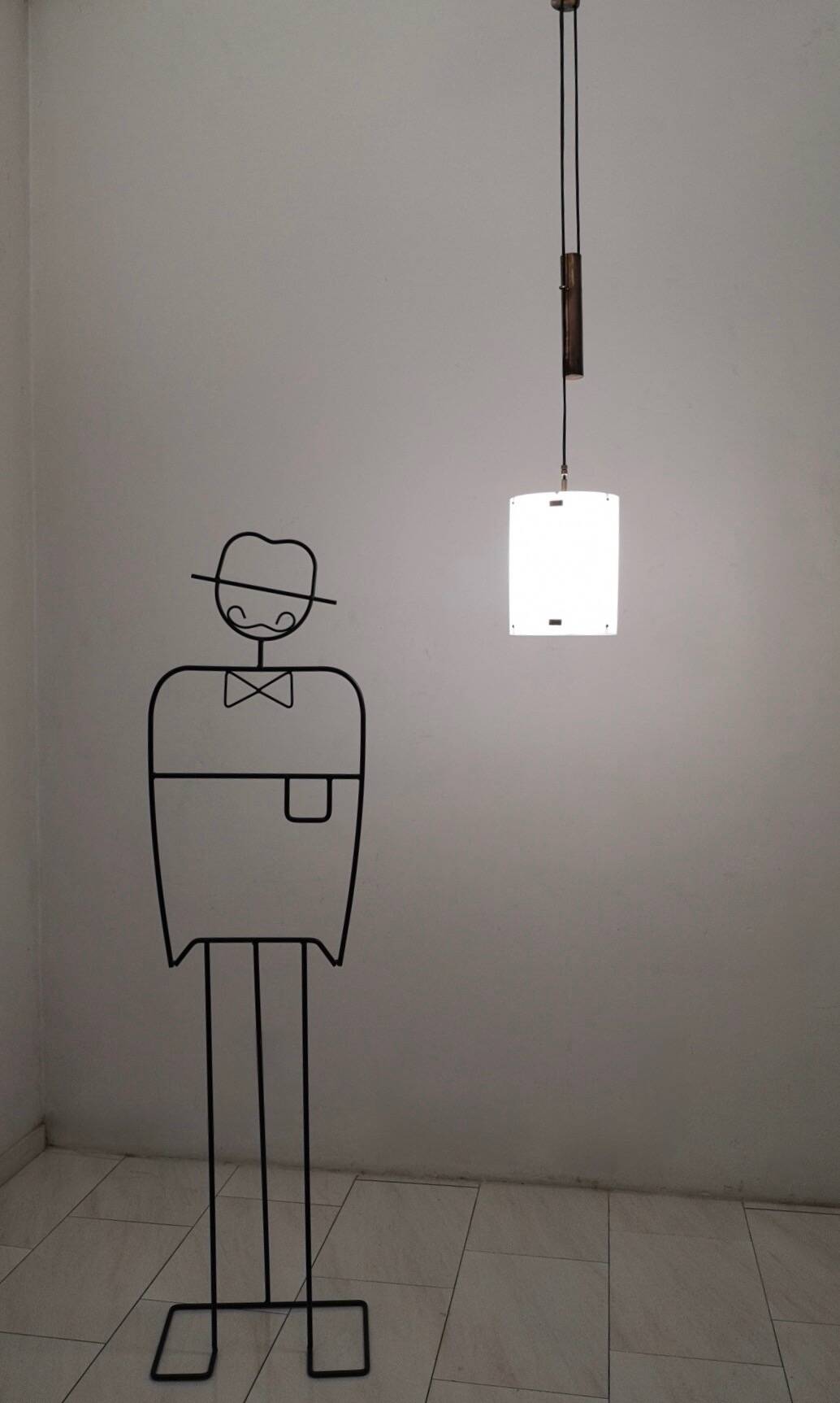 Adjustable Cylinder Pendant Mod. 437 by Tito Agnoli Produced by O-Luce, Ita