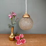 Vintage globe pendant light in molded glass