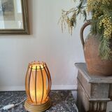 Rattan and bamboo lamp by Louis Sognot 1960