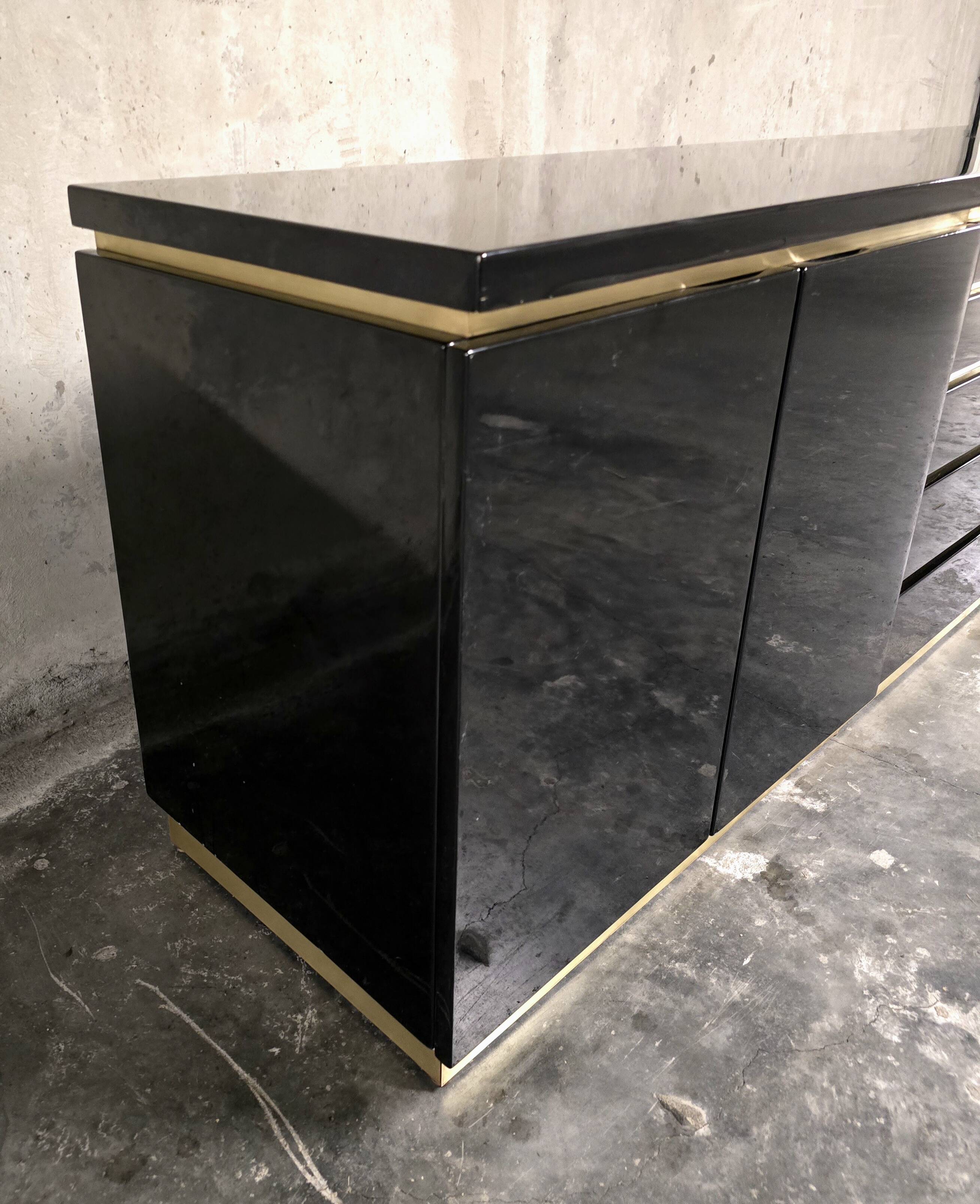 Jean-Claude Mahey for Maison Romeo Paris — Sideboard in black lacquer and milk.