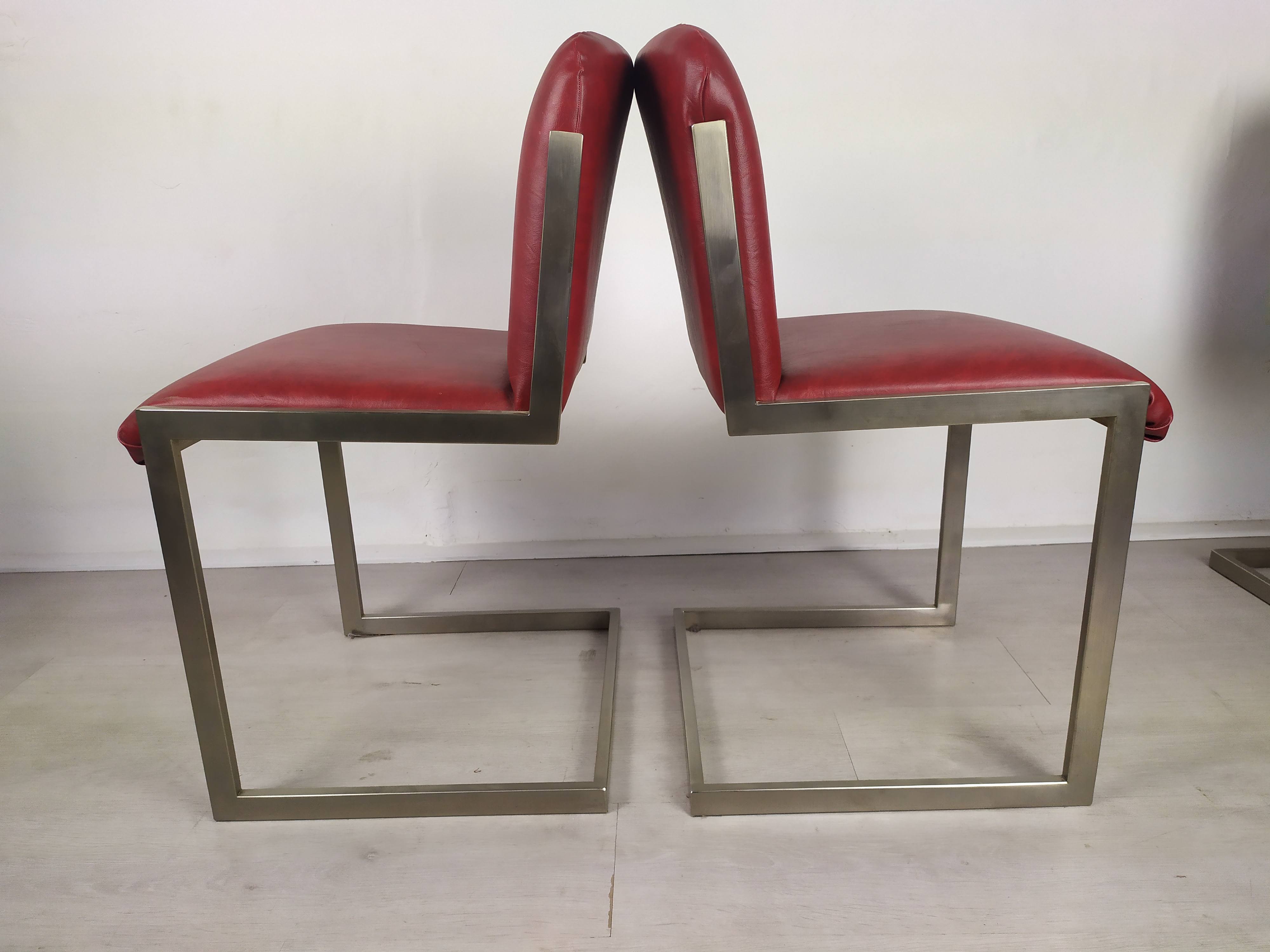 Table design marbre 6 chaises 1970