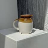 Small two-tone white and brown pitcher Made in China