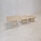 Set of 3 italian travertine coffee or side tables, 1980s